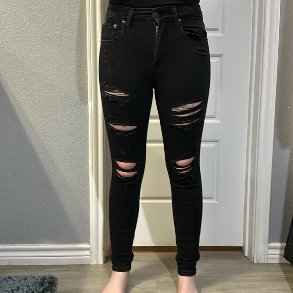 Aeropostale Black Distressed Jeans